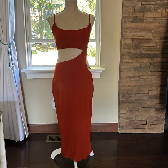 Fashion Nova Isabela Mini Dress In Rust-Size L NWT💋 - Picture 5 of 6